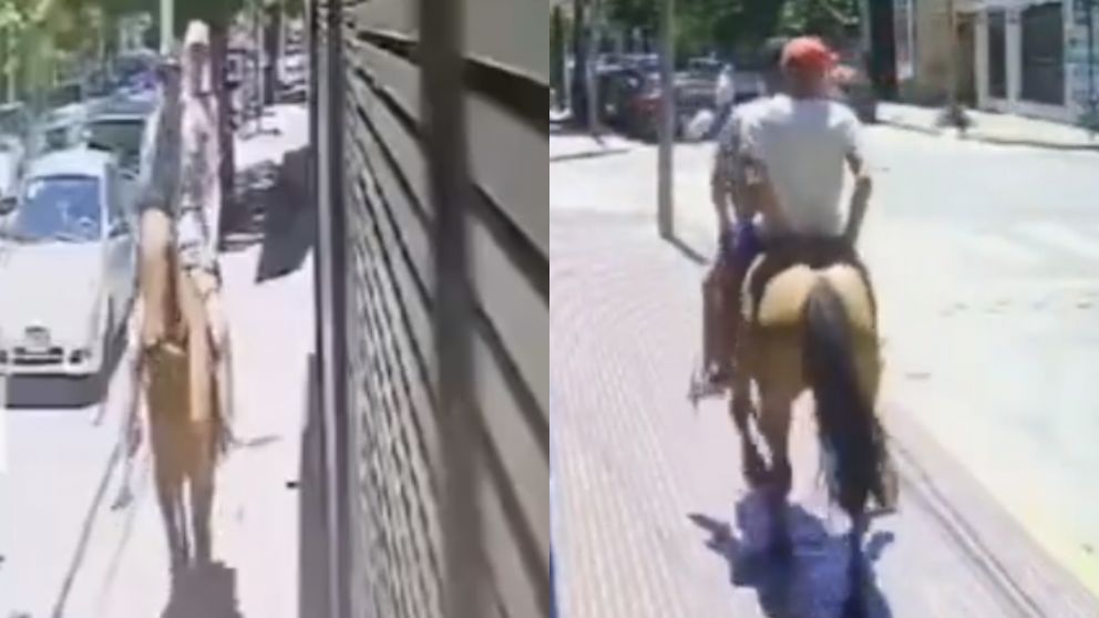As� escaparon los ladrones a caballo.