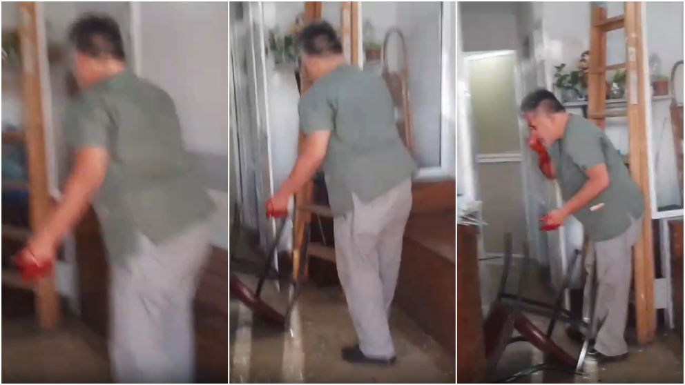 El acusado tuvo que ser atendido por las heridas.