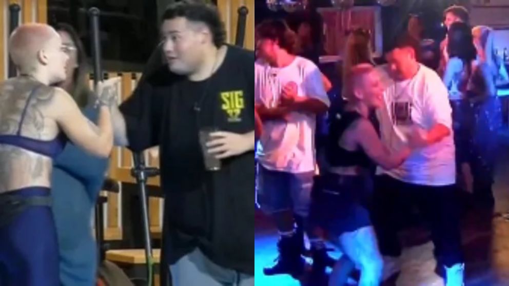 Furia y Manzana muy juntos en la fiesta de Gran Hermano.