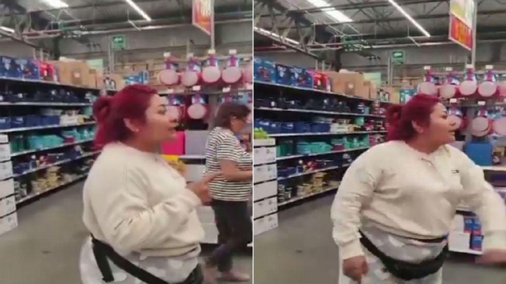 Una mujer fue al supermercado, la acusaron de robar y se sac� la ropa para demostrar su inocencia (Imagen captura v�deo).