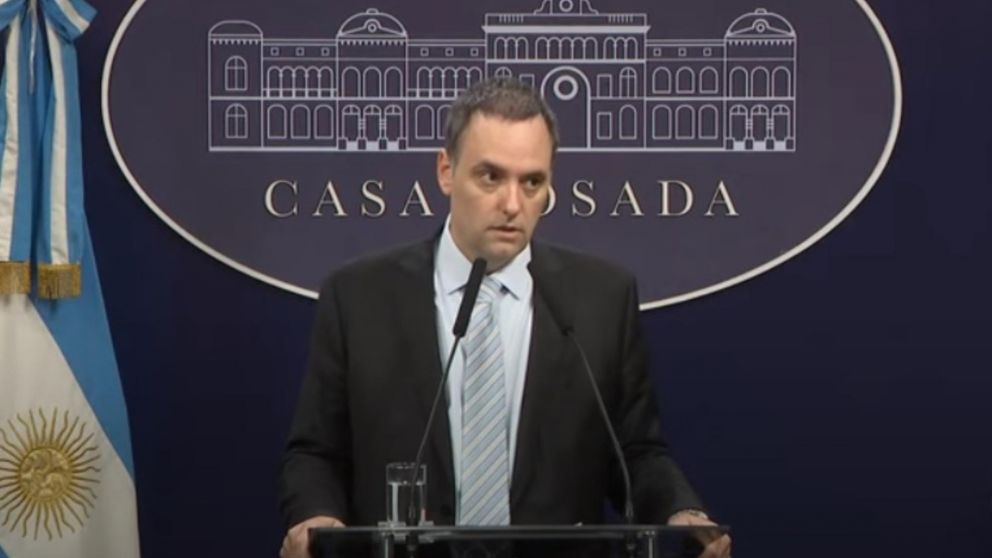 Vocero presidencial, Manuel Adorni.