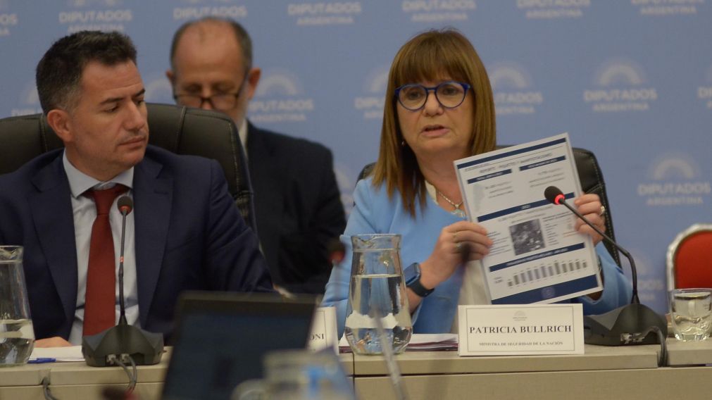 La ministra de Seguridad, Patricia Bullrich, en la comisión en Diputados (Fernando Pérez Ré / Crónica).