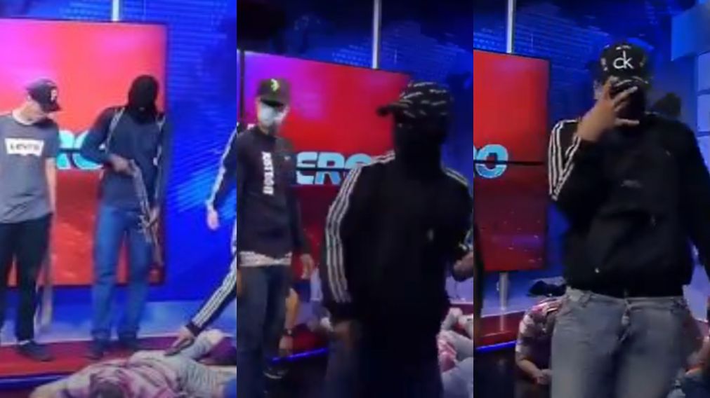Golpe comando en canal de televisión de Ecuador: entraron en vivo y a punta de pistola.