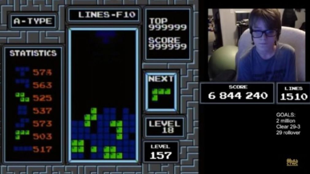 Willis Gibson pudo completar el famoso juego Tetris (Youtube).