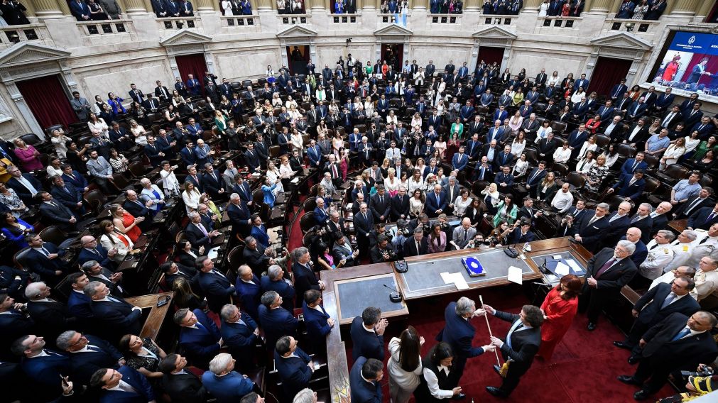 Asamblea Legislativa durante la asunción presidencial de Javier Milei.