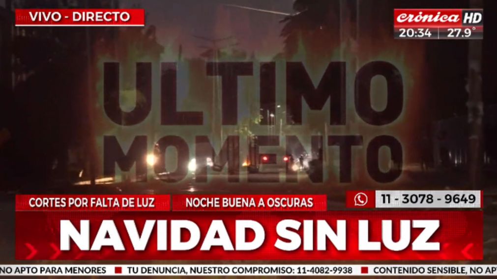 Navidad sin luz por cortes en varios barrios del conurbano bonaerense