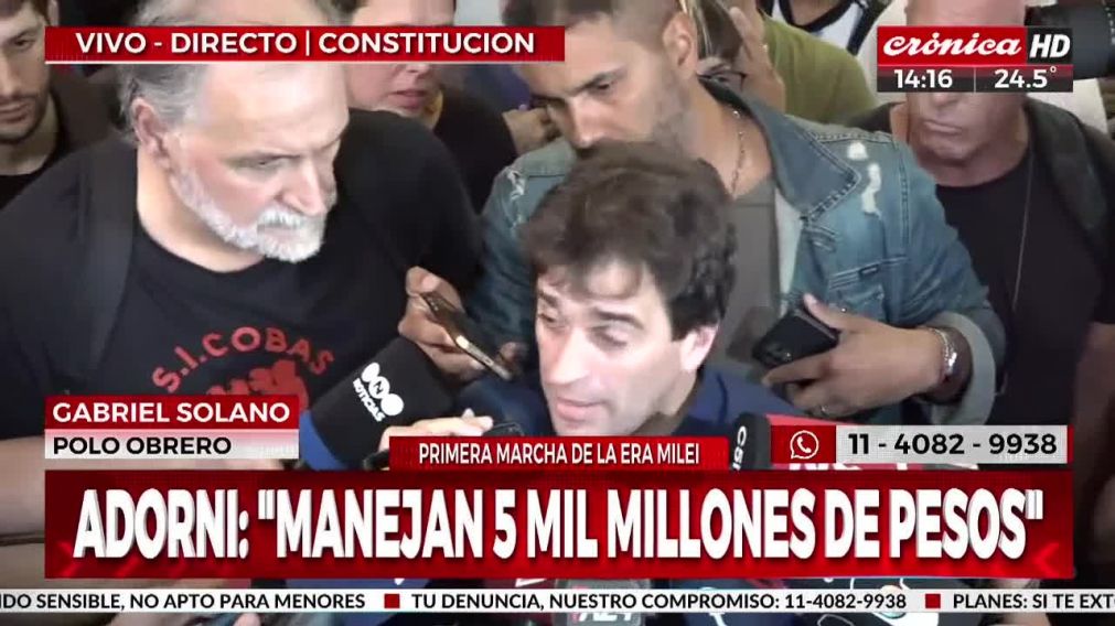 El dirigente del Partido Obrero le pidi� a la ministra de Seguridad, Patricia Bullrich, que "retire a la Polic�a".