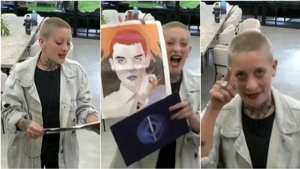 Juliana simul� leer un comunicado de "Gran Hermano" y gener� pol�mica.