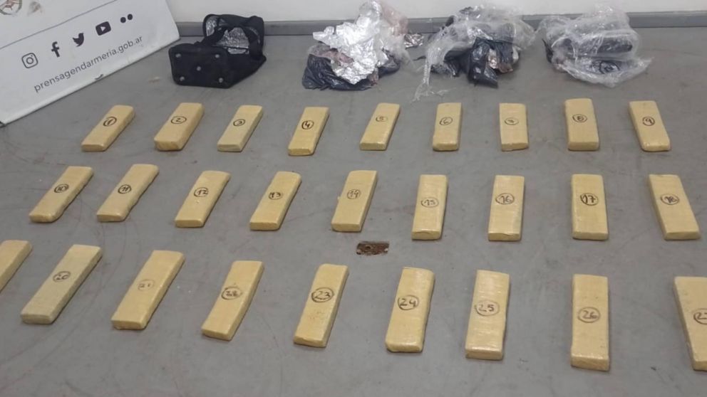 Viajaba en micro con 20 kilos de marihuana: así fue descubierto y detenido.