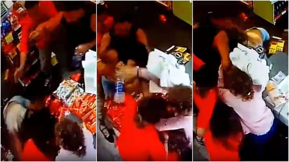 Todo quedó filmado por la cámara de seguridad del lugar.