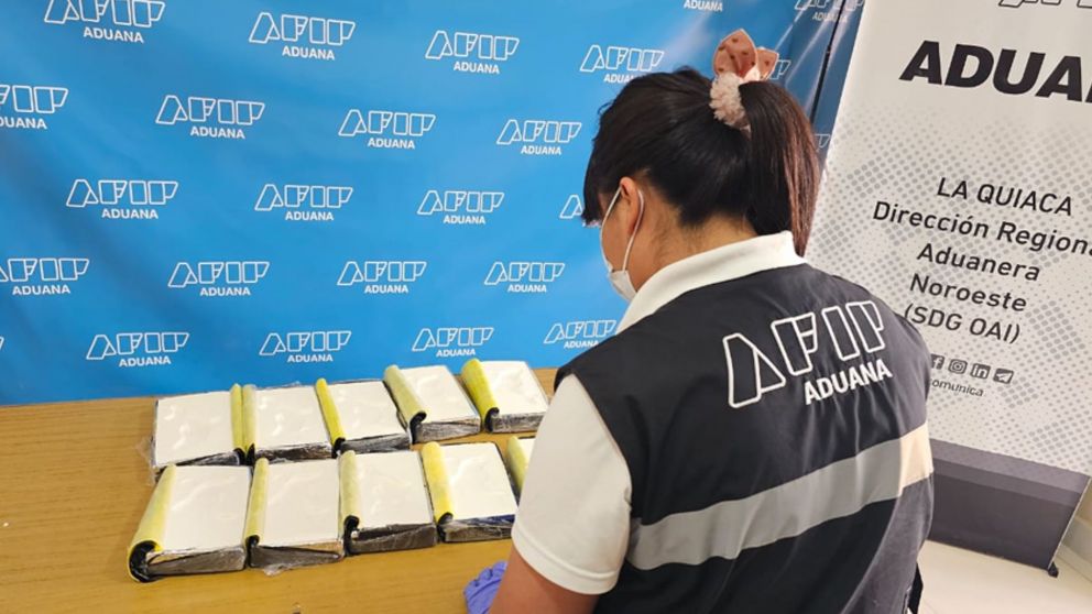 La Aduana evitó el contrabando de 10 kilos de cocaína.