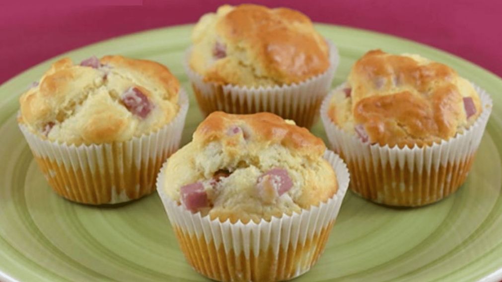 Receta de muffins salados con jamón y queso (Imagen ilustrativa)