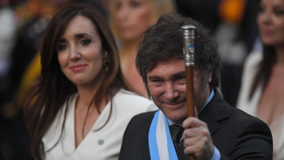 El presidente Javier Milei encara su primer día de Gobierno (Télam).