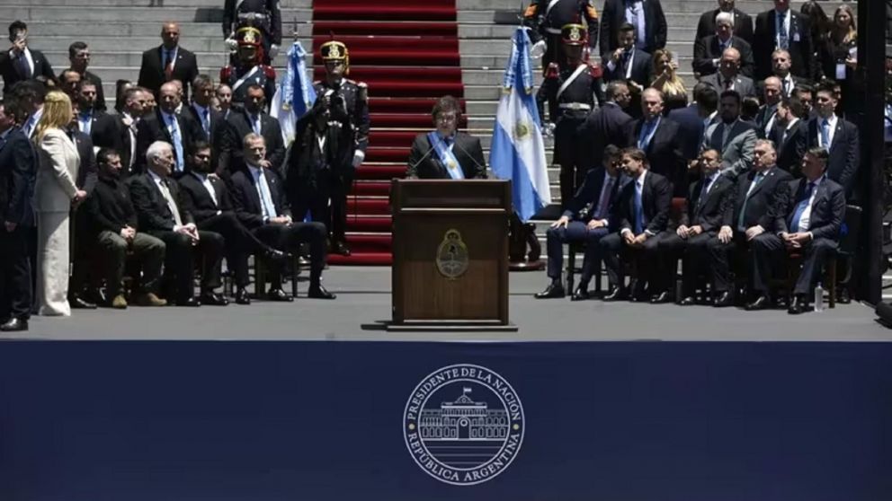 Javier Milei dio su primer discurso como presidente.