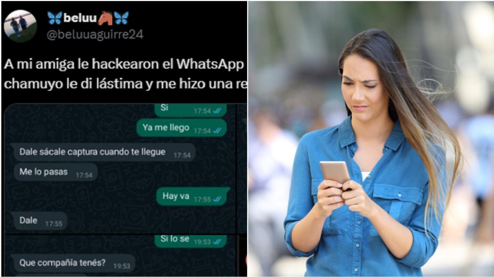 La impresionante secuencia entre una joven y un hacker de WhatsApp.