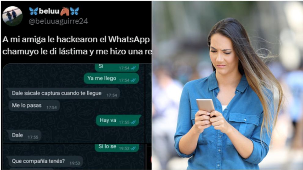 La impresionante secuencia entre una joven y un hacker de WhatsApp.