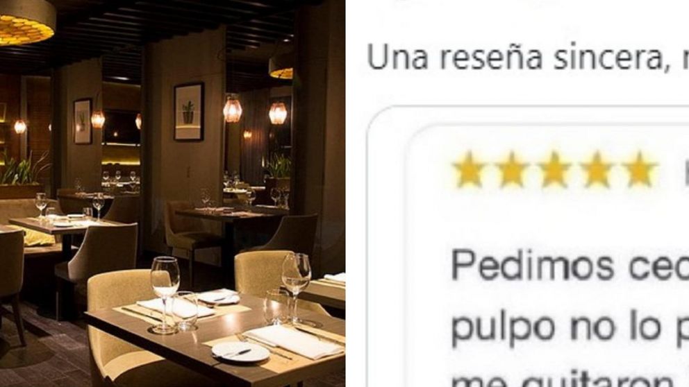 El hombre mantuvo una discusión en el restaurante, no pudo terminar la comida y dejó una insólita pero divertida reseña.