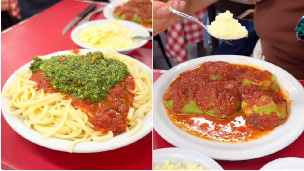 Fue a un restaurante italiano, pidió abundantes platos y sorprendió con lo que gastó.