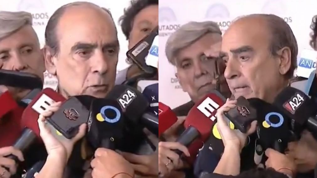 Guillermo Francos a la salida del Congreso (captura de video).