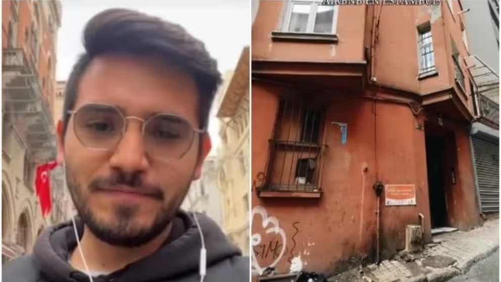 Un argentino alquiló un departamento en Turquía y se sorprendió al verlo por primera vez (Imagen captura vídeo).