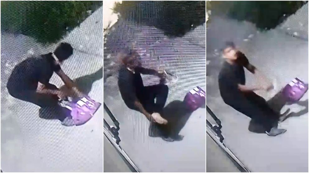 El autor del hecho quedó grabado "infraganti".