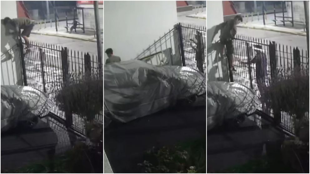 Los delincuentes huyeron del lugar, pero fueron filmados.