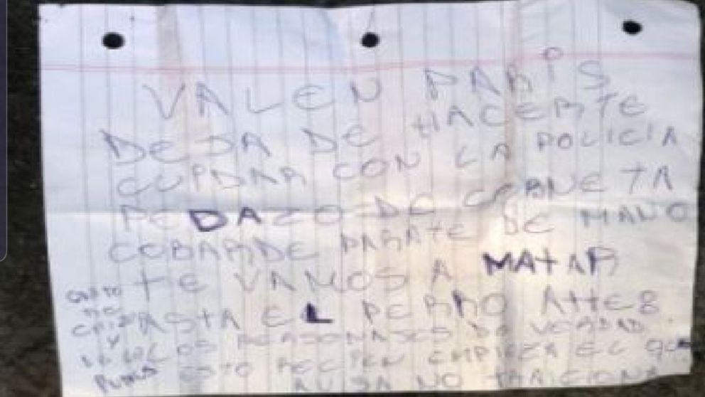 El mensaje extorsivo que dejaron al lado del cadáver del colectivero asesinado en Rosario.