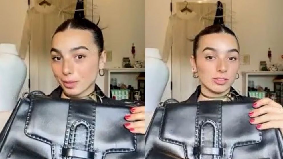 Una joven se compró una cartera usada y encontró un tesoro en un bolsillo oculto (Imagen captura vídeo).