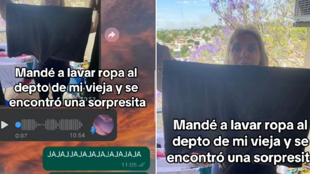 Una mujer encontró un bóxer en la ropa de su hija y su reacción sorprendió a todos en las redes (Imagen captura vídeo).