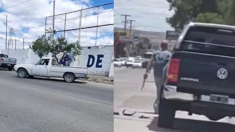 Un hombre le rompió la camioneta a su amigo porque no le regaló huevos de gallina (Imagen captura vídeo).