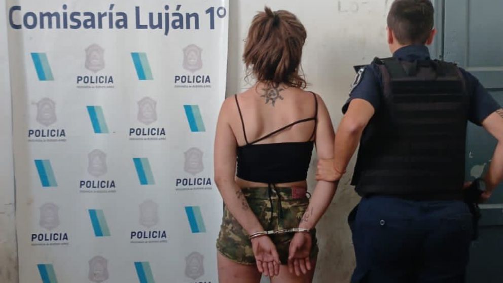 La fugitiva fue apresada en la v�a p�blica (Gentileza Polic�a Bonaerense).