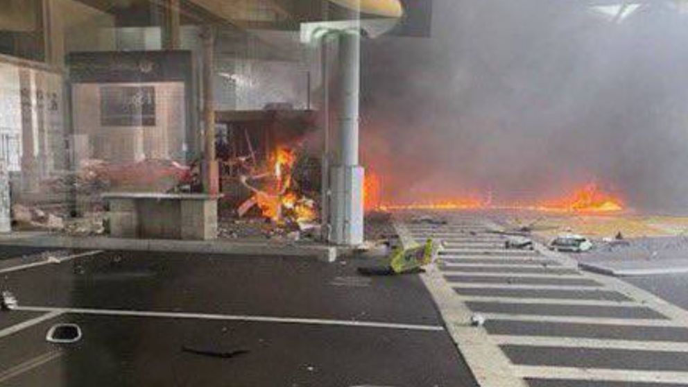 Así quedó la cabina de control del puente Rainbow.