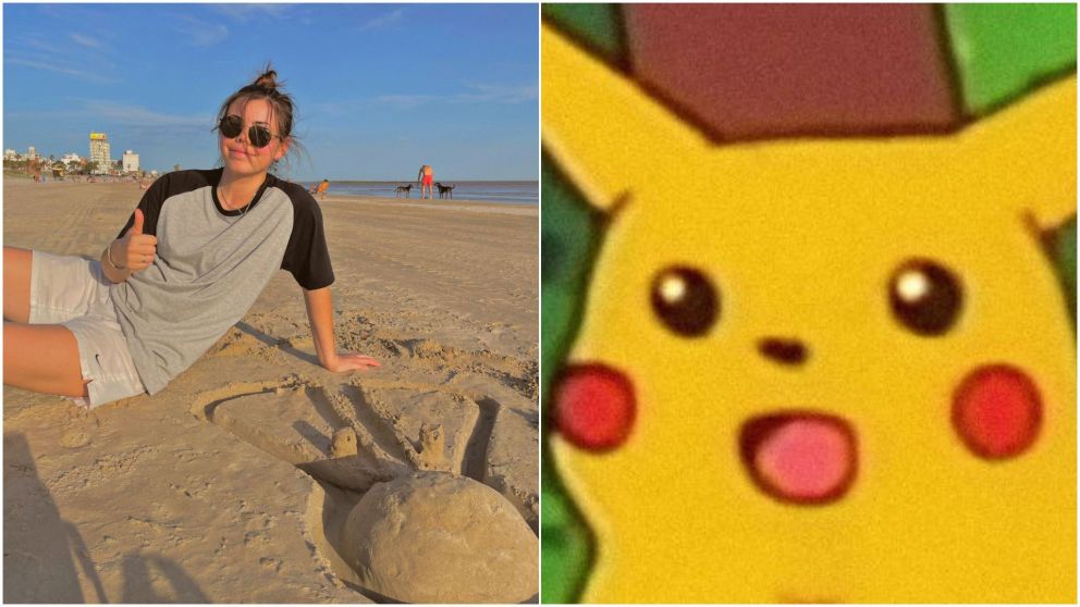 Construy� un castillo de arena en la playa y un gesto de su suegro la sorprendi� por completo.