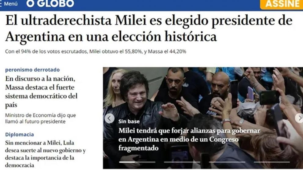 Milei presidente: qué dicen los diarios del mundo sobre el triunfo del libertario.
