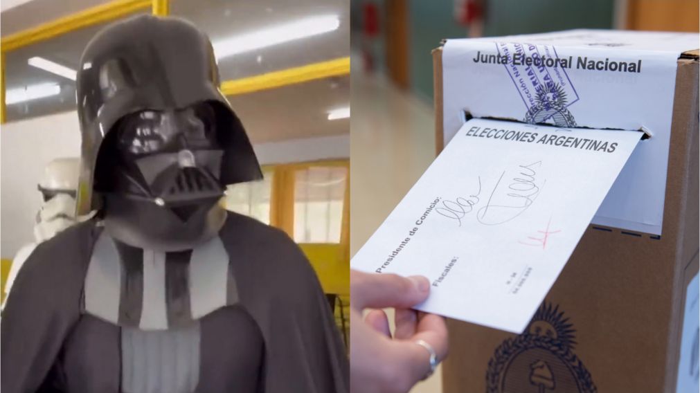 Darth Vader fue a votar a las Elecciones 2023 custodiado por su “soldado imperial”: “¿No es voto cantado?”