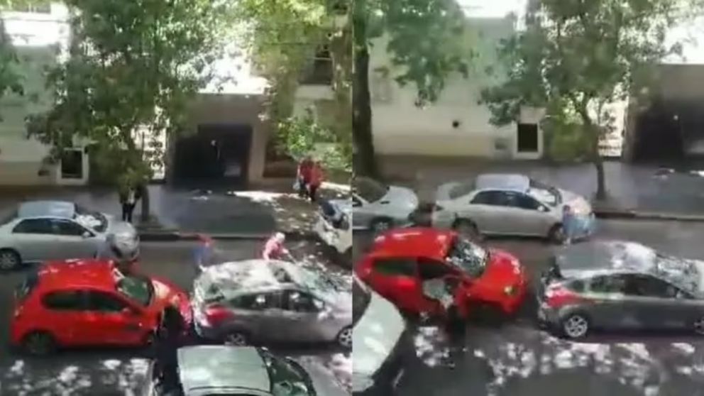 Un exjuez de La Plata chocó a un auto durante una discusión de tránsito y escapó (Imagen captura vídeo).