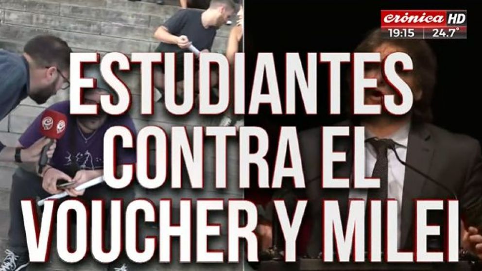 Cientos de estudiantes se concentran y se expresan en contra de las ideas de Milei