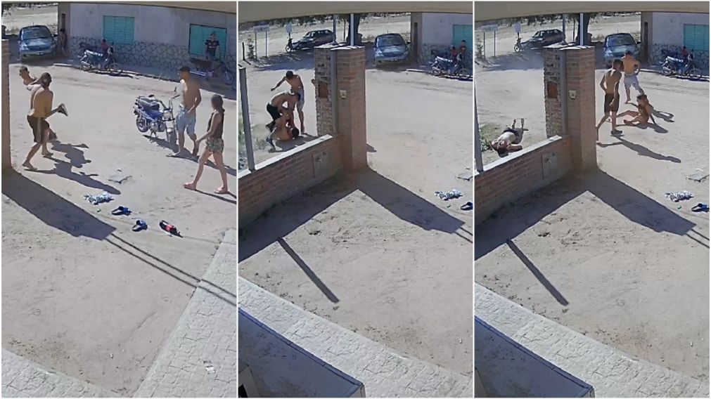 La víctima trató de defenderse como pudo de los agresores.