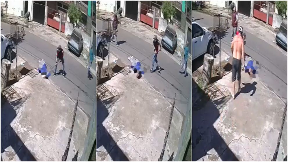 El ataque quedó filmado por una cámara de seguridad.