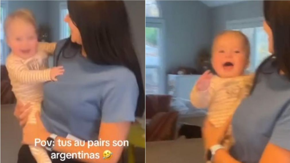 Una ni�era argentina que trabaja en Estados Unidos utiliz� un ins�lito m�todo para calmar a un beb� (captura de video)
