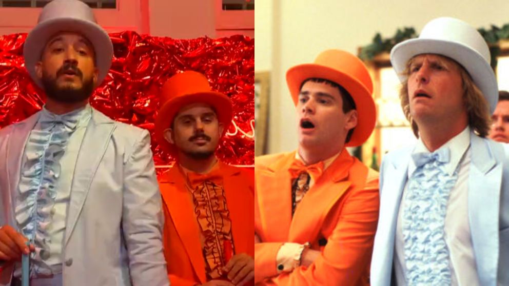 Luquitas Rodríguez y Tomás Rebord fueron vestidos como "Tonto y Retonto" a la gala de la revista Gente.