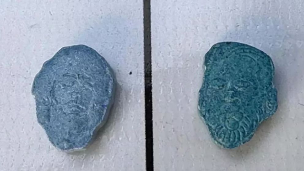 Las pastillas incaudadas entre las pertenencias del acusado.