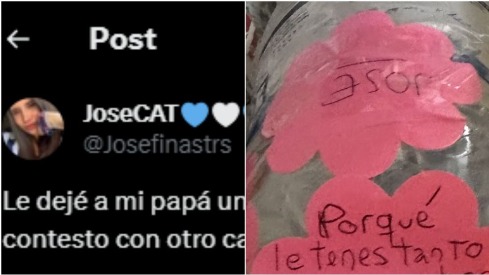 Le dejó escrito en un cartel que no tomara agua de su botella y su padre le respondió de una manera insólita.