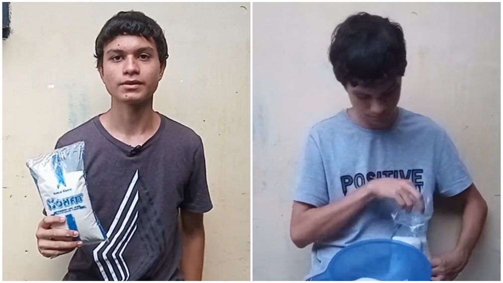 Un joven se comprometi� a contar todos los grano de azucar que hay en una bolsa.