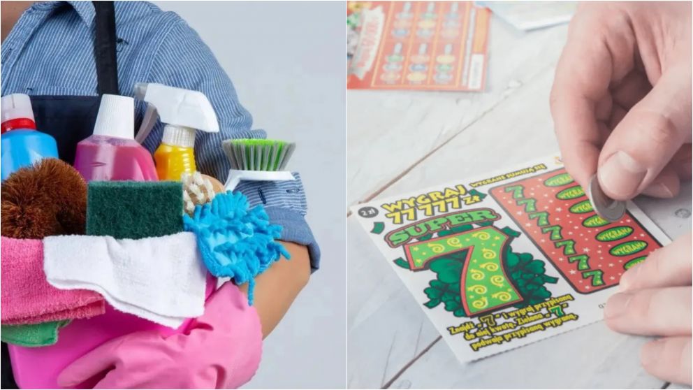 Limpiaba la casa de un cliente y encontró un millonario ticket de lotería: la reacción del dueño sorprendió a todos
