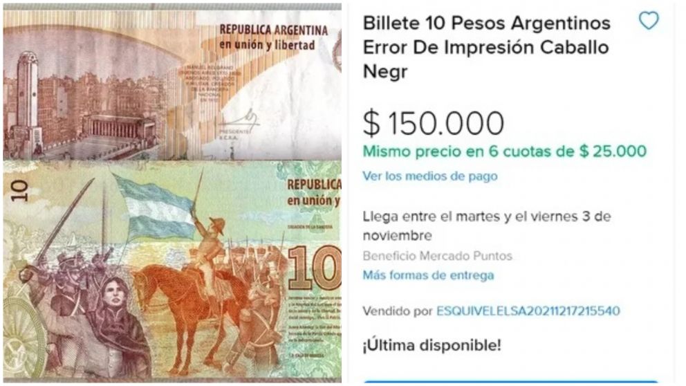 Un hombre quiso vender un billete de 10 pesos por una suma excepcional.