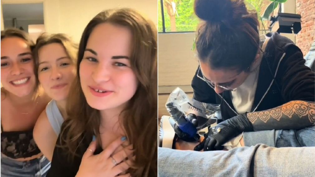Una joven estadounidense, que vive en la Argentina, se hizo un tatuaje por amor a nuestro país (Imagen captura vídeo).