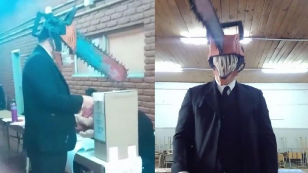 El "loco" de la motosierra no se perdió de las elecciones 2023 y estallaron las reacciones en las redes.