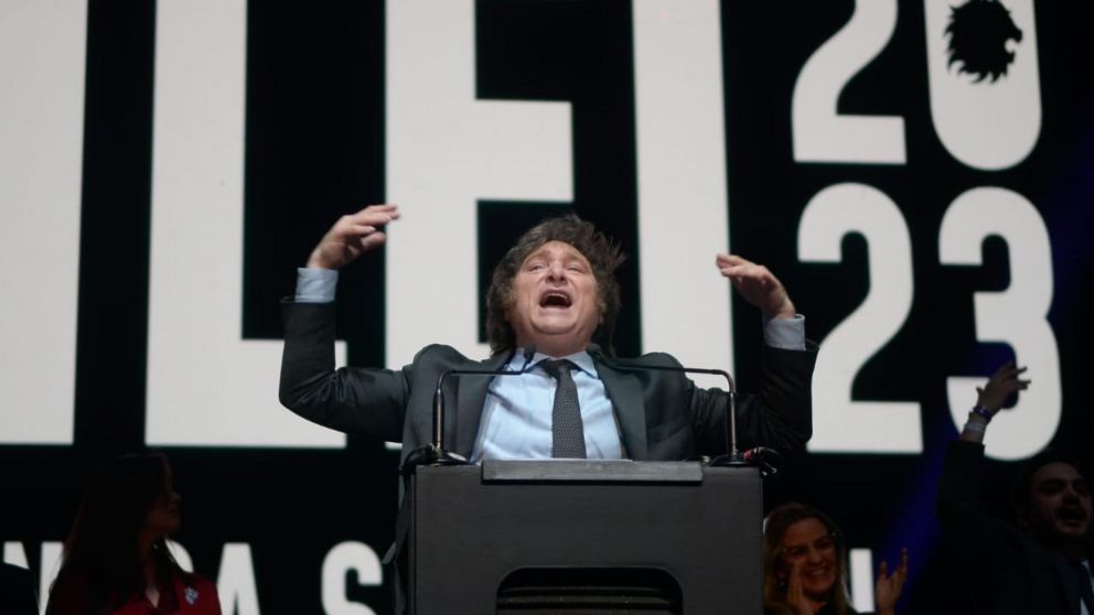 Javier Milei cerró su campaña de cara a las elecciones 2023 (Crónica/Fernando Pérez Re).