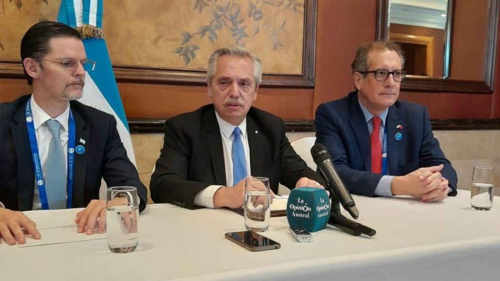 El presidente Alberto Fern�ndez, en conferencia de prensa.